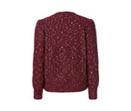 Women's round neck sweater, dark red