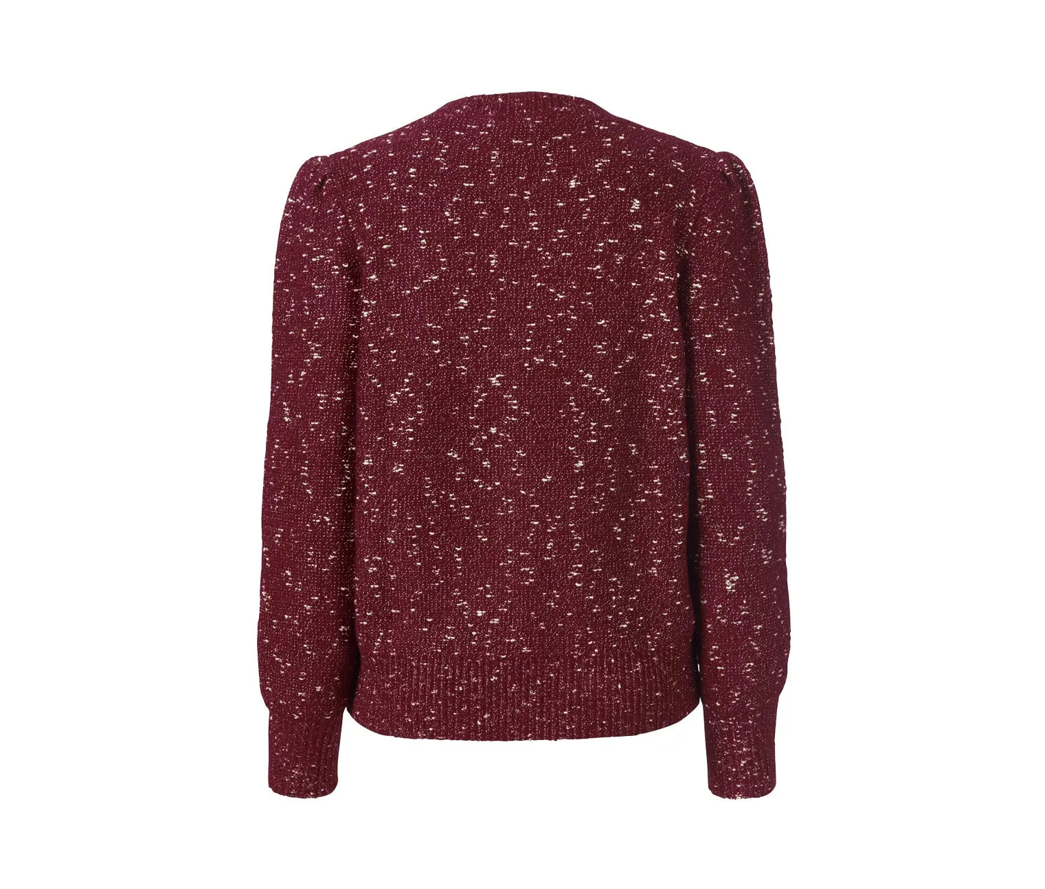 Women's round neck sweater, dark red