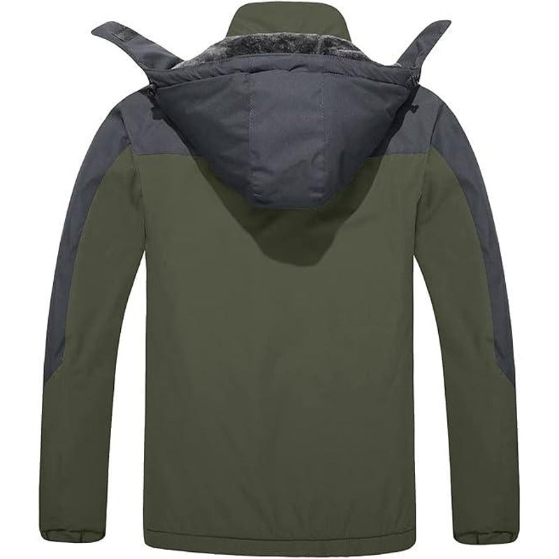 KEFITEVD Мъжко водоустойчиво ски/сноуборд яке, зелено-сиво, 2 XL
