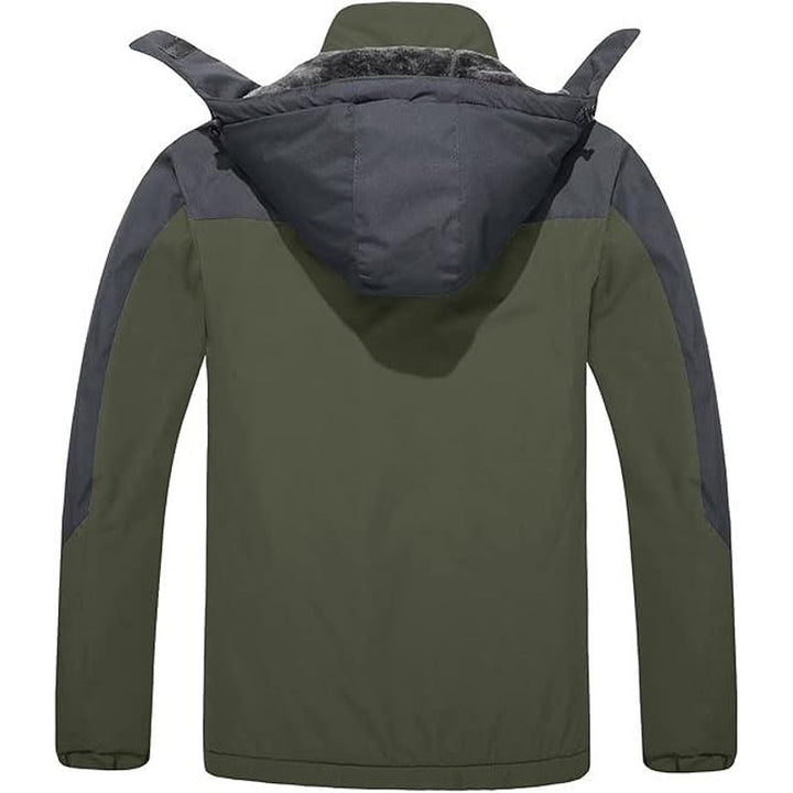 KEFITEVD Мъжко водоустойчиво ски/сноуборд яке, зелено-сиво, 2 XL