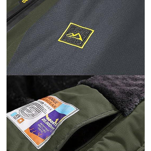 KEFITEVD Мъжко водоустойчиво ски/сноуборд яке, зелено-сиво, 2 XL
