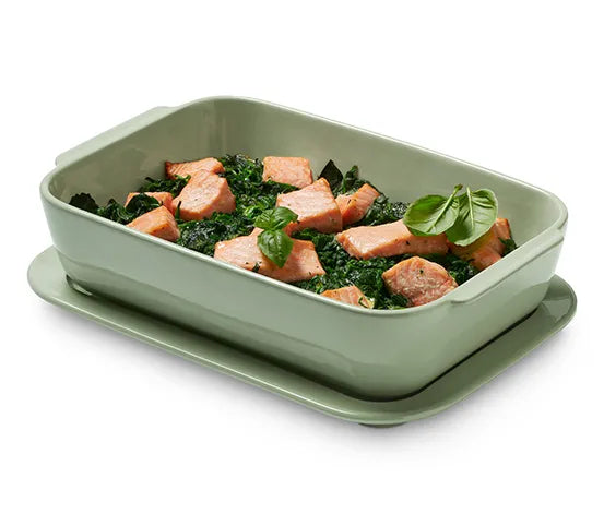 Керамична форма за печене 2 в 1, зелена