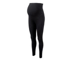 Set of 2 cotton maternity leggings, black and dark blue 
