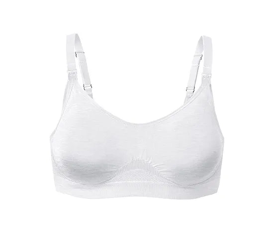 Set of two seamless nursing bras, white and gray 