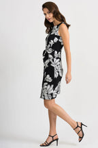 JOSEPH RIBKOFF Summer elastic wrap dress, black and white
