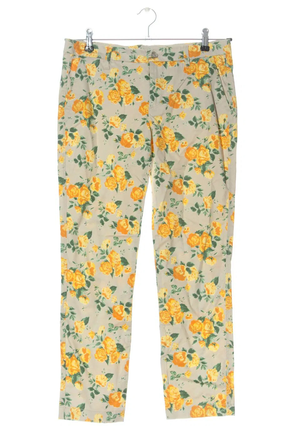 Liu Jo Women's 7/8 trousers, gray-green with yellow flowers
