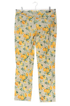 Liu Jo Women's 7/8 trousers, gray-green with yellow flowers