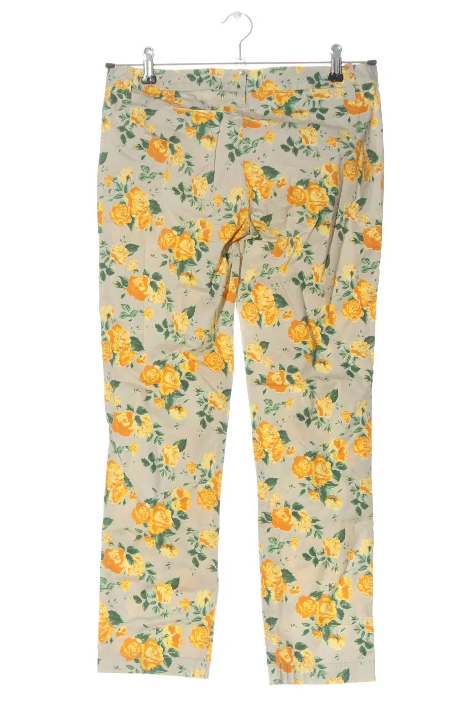 Liu Jo Women's 7/8 trousers, gray-green with yellow flowers