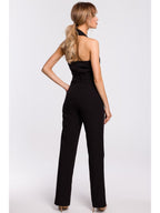 Made of Emotion Women's elegant jumpsuit with asymmetric neckline, black