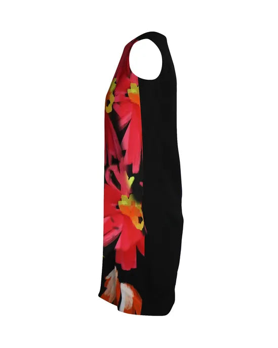 Escada Women's mid-length dress, black with floral print