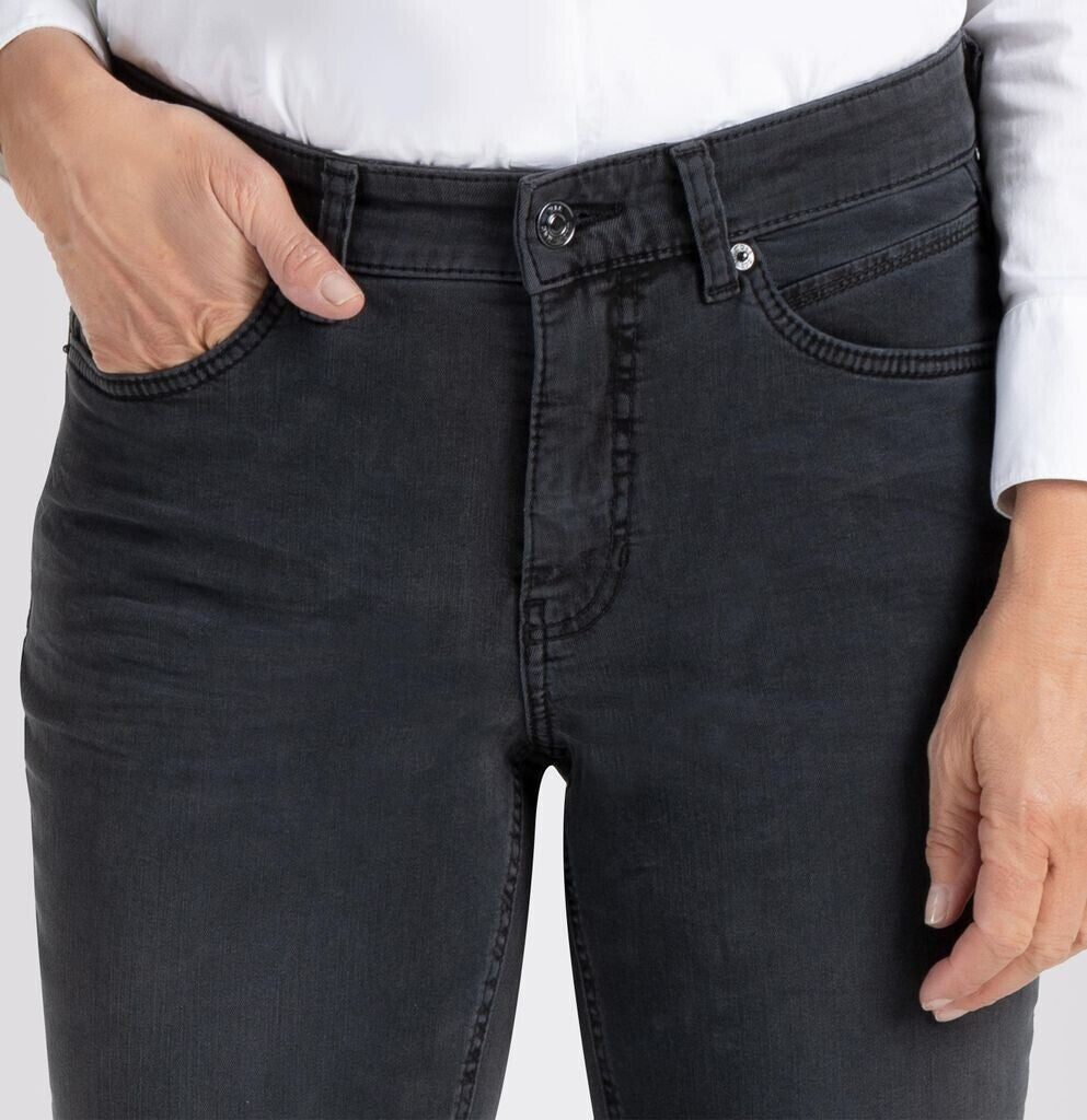 MAC JEANS MELANIE Women's cotton jeans in classic straight cut, gray 
