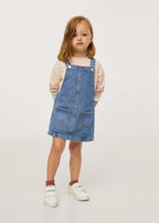 Denim dress for girl made of organic cotton, blue denim 