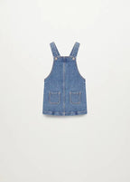 Denim dress for girl made of organic cotton, blue denim 