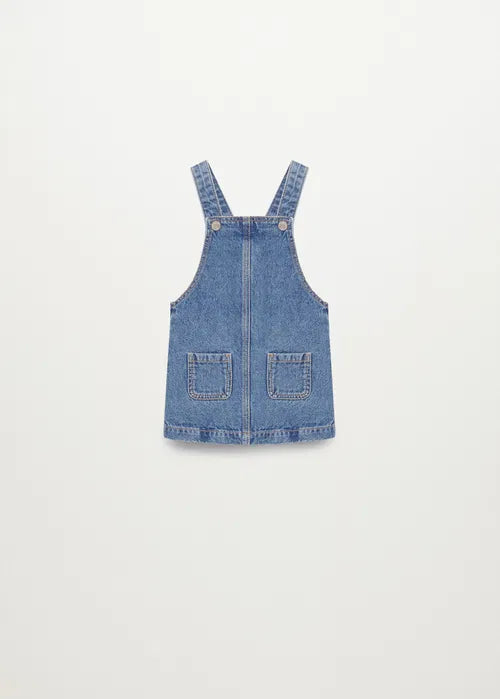Denim dress for girl made of organic cotton, blue denim 