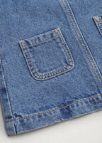 Denim dress for girl made of organic cotton, blue denim 