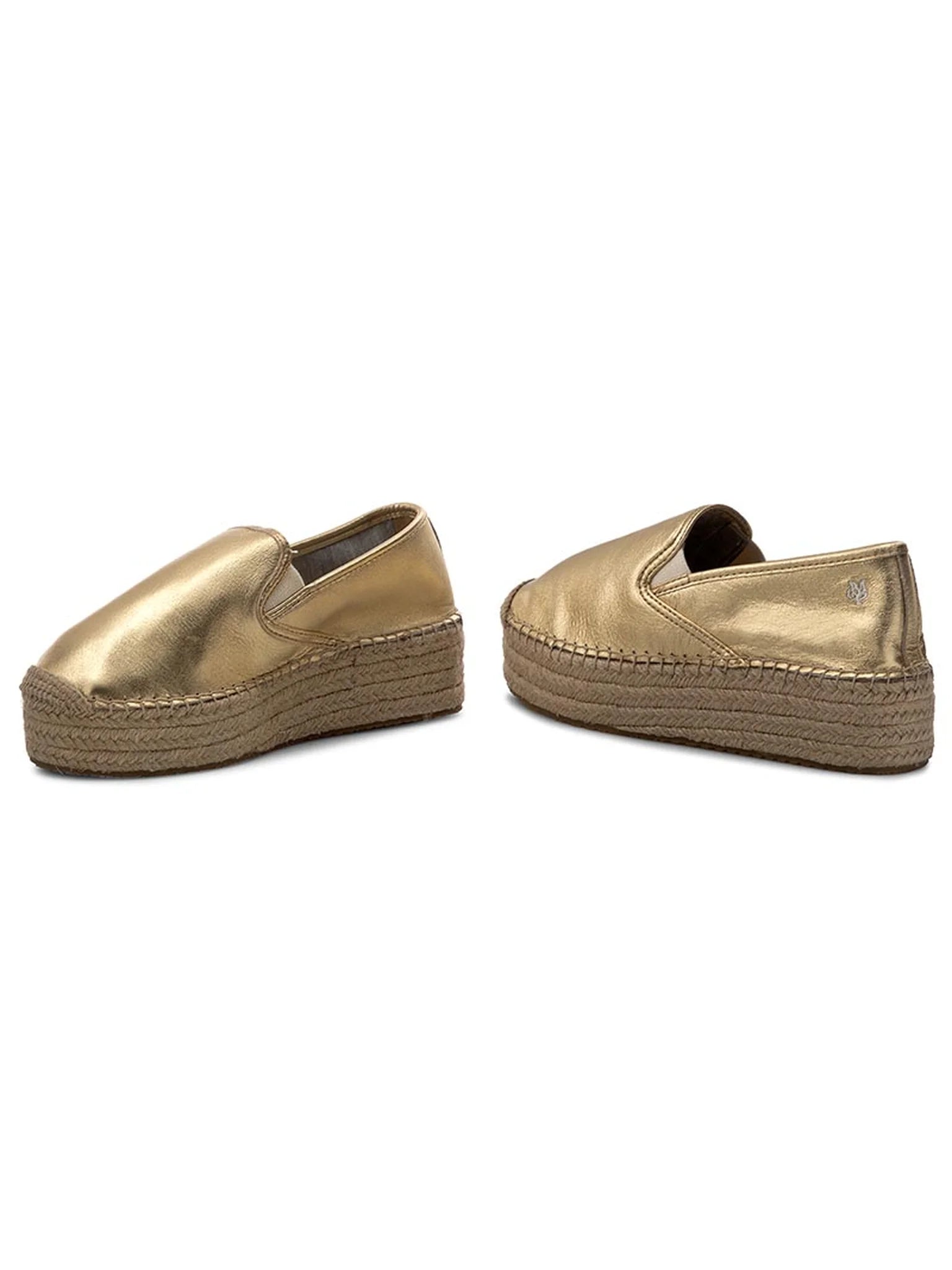 Marc O'Polo Women's genuine leather espadrilles, golden 