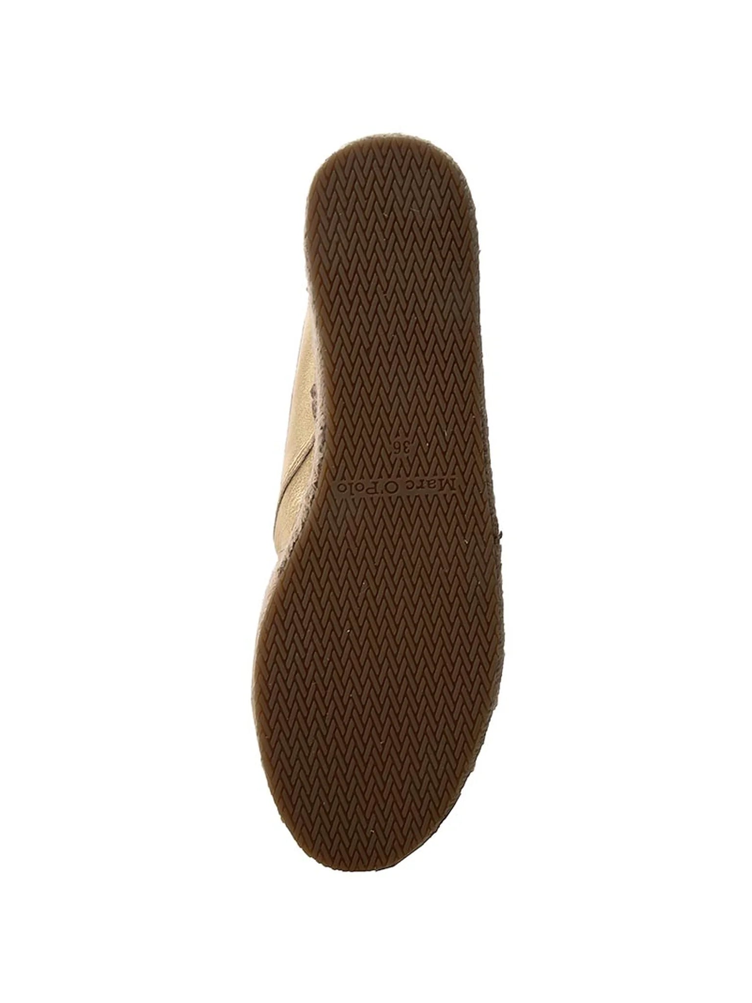 Marc O'Polo Women's genuine leather espadrilles, golden 