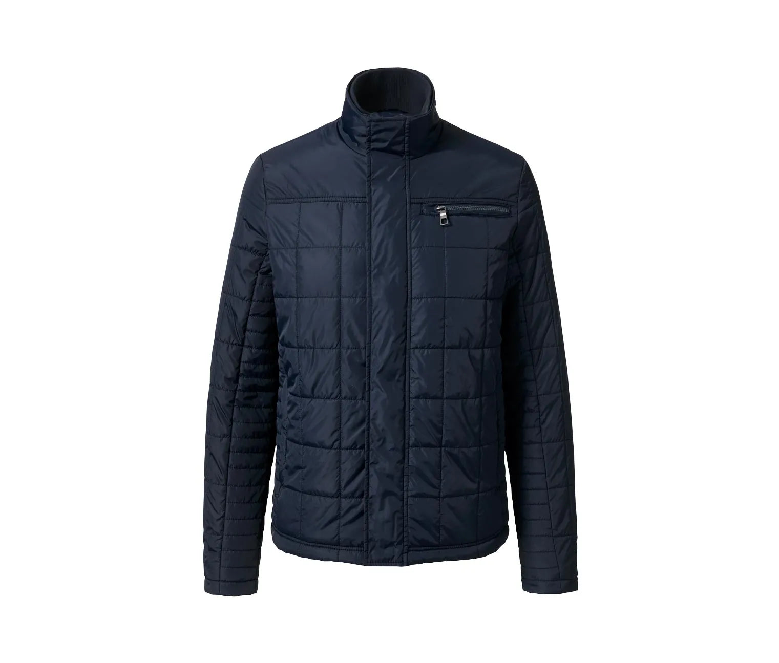 Men's waterproof quilted jacket, dark blue 