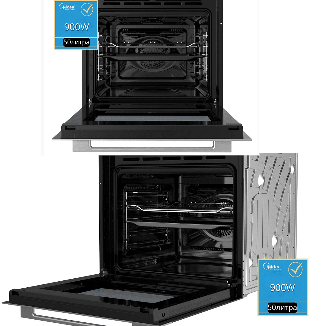 Midea компактна фурна за вграждане + микровълнова MEK45KIX 45 см, 13 функции, 5 микровълнови комбинирани функции. 2 ГОДИНИ ГАРАНЦИЯ