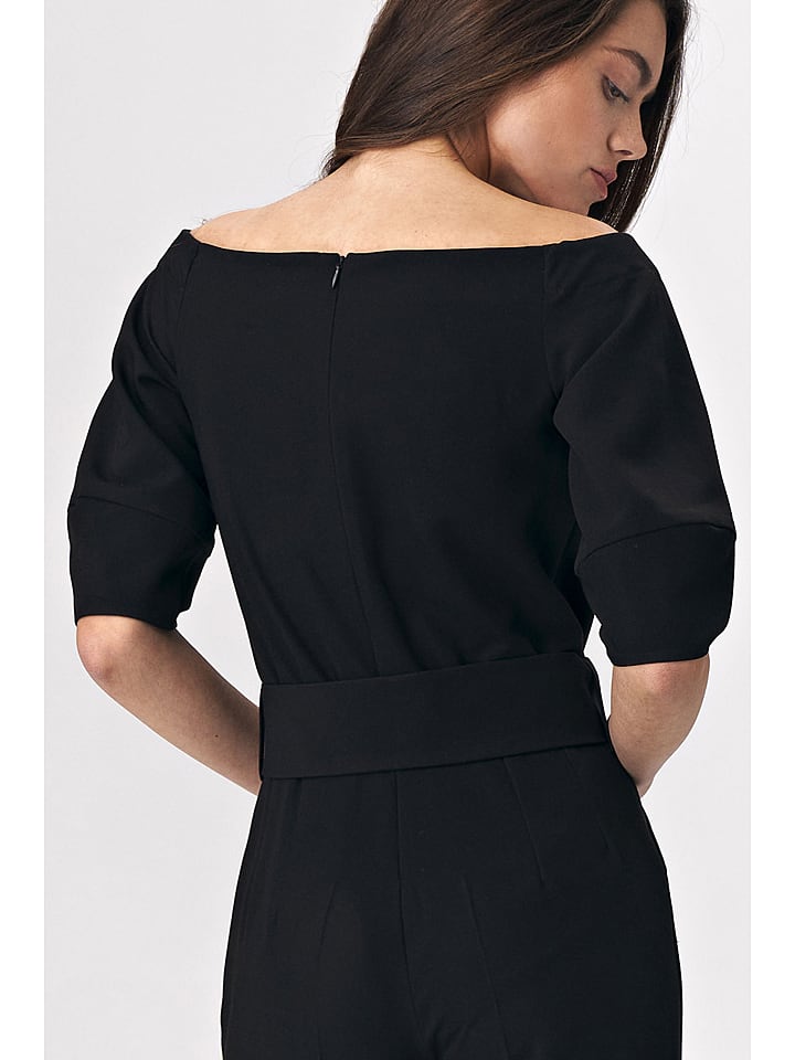 Nife Women's wide-leg jumpsuit, black 