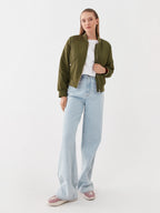 ONLY Women's classic bomber jacket, olive green