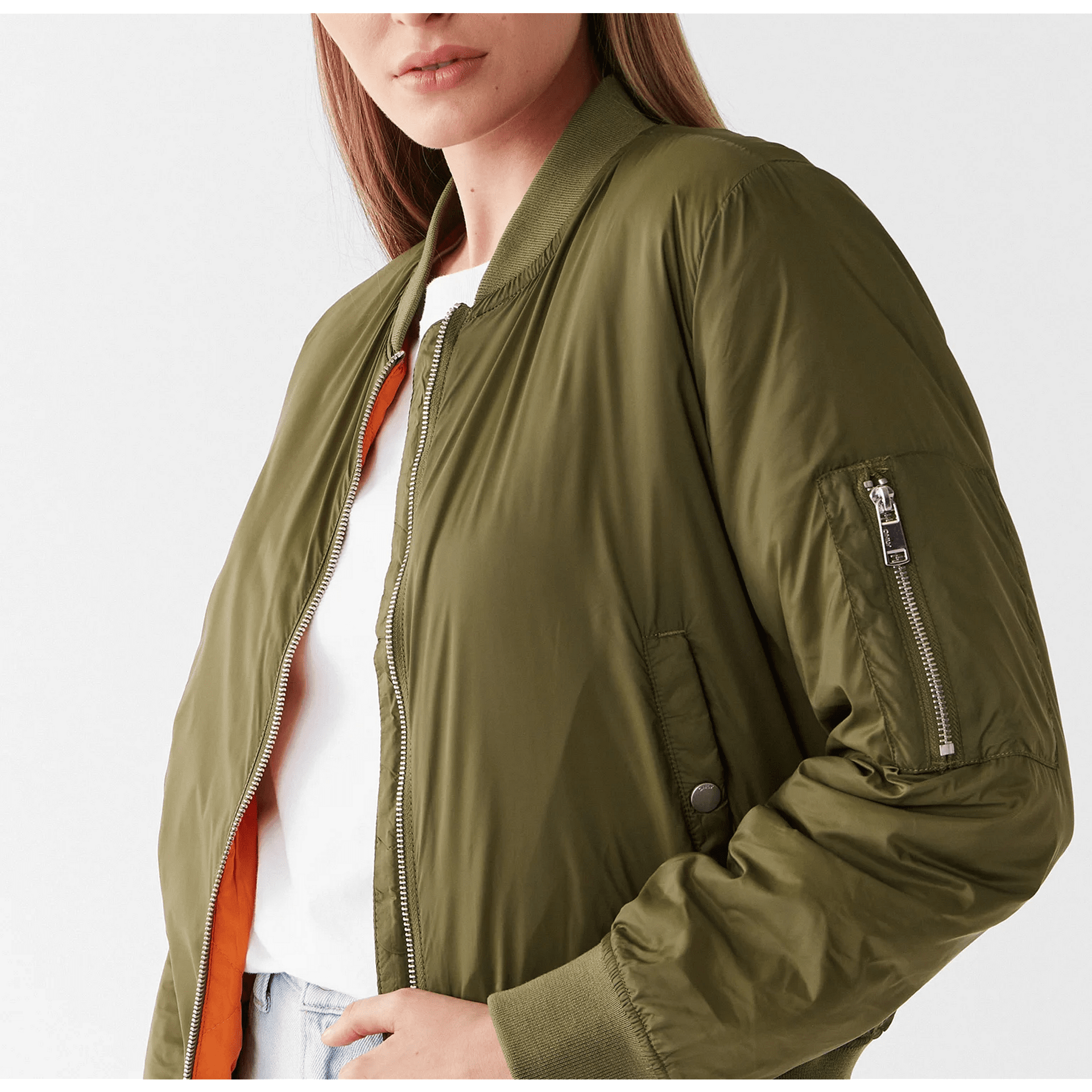 ONLY Women's classic bomber jacket, olive green