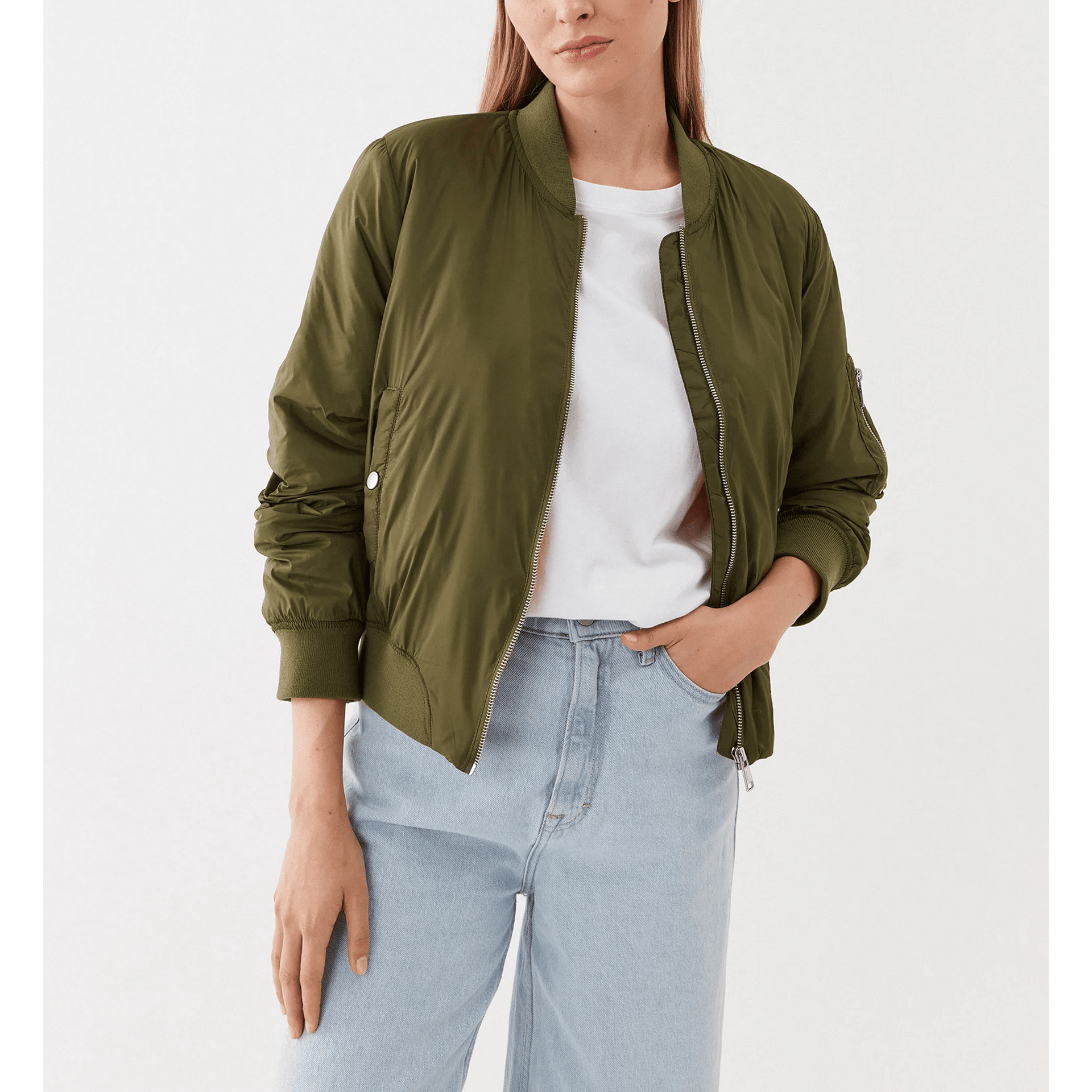 ONLY Women's classic bomber jacket, olive green