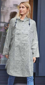 Women's thick poncho raincoat, dark blue, Unisex 