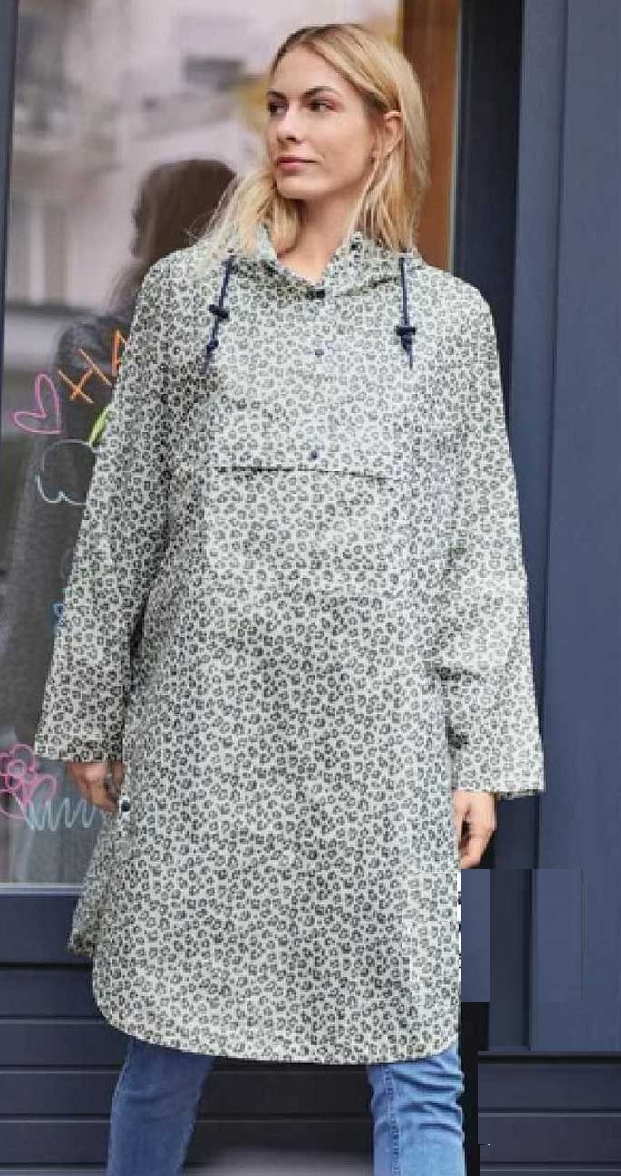 Women's thick poncho raincoat, dark blue, Unisex 