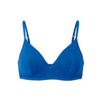Set of two cotton bras with soft cups, blue and white 