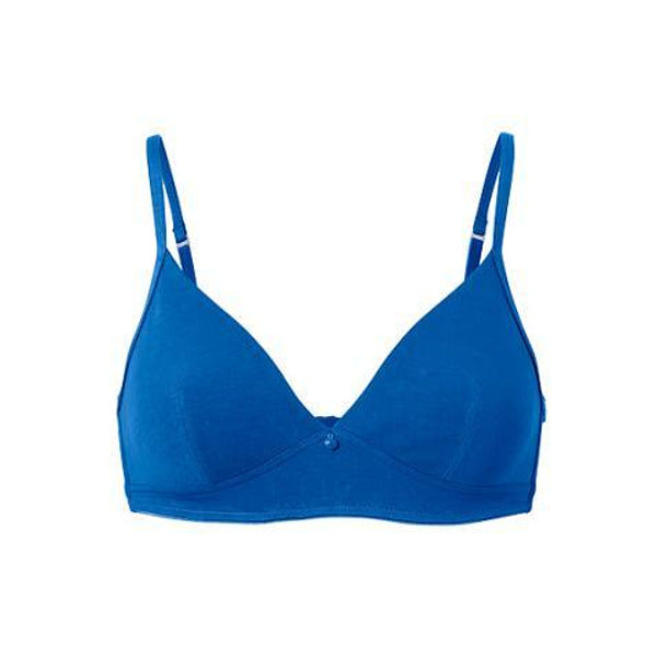 Set of two cotton bras with soft cups, blue and white 