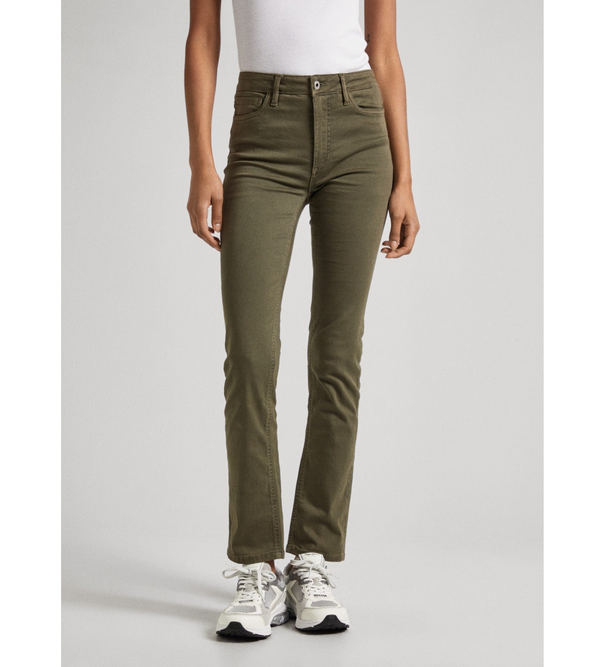 Women's cotton jeans PEPE JEANS, olive green 