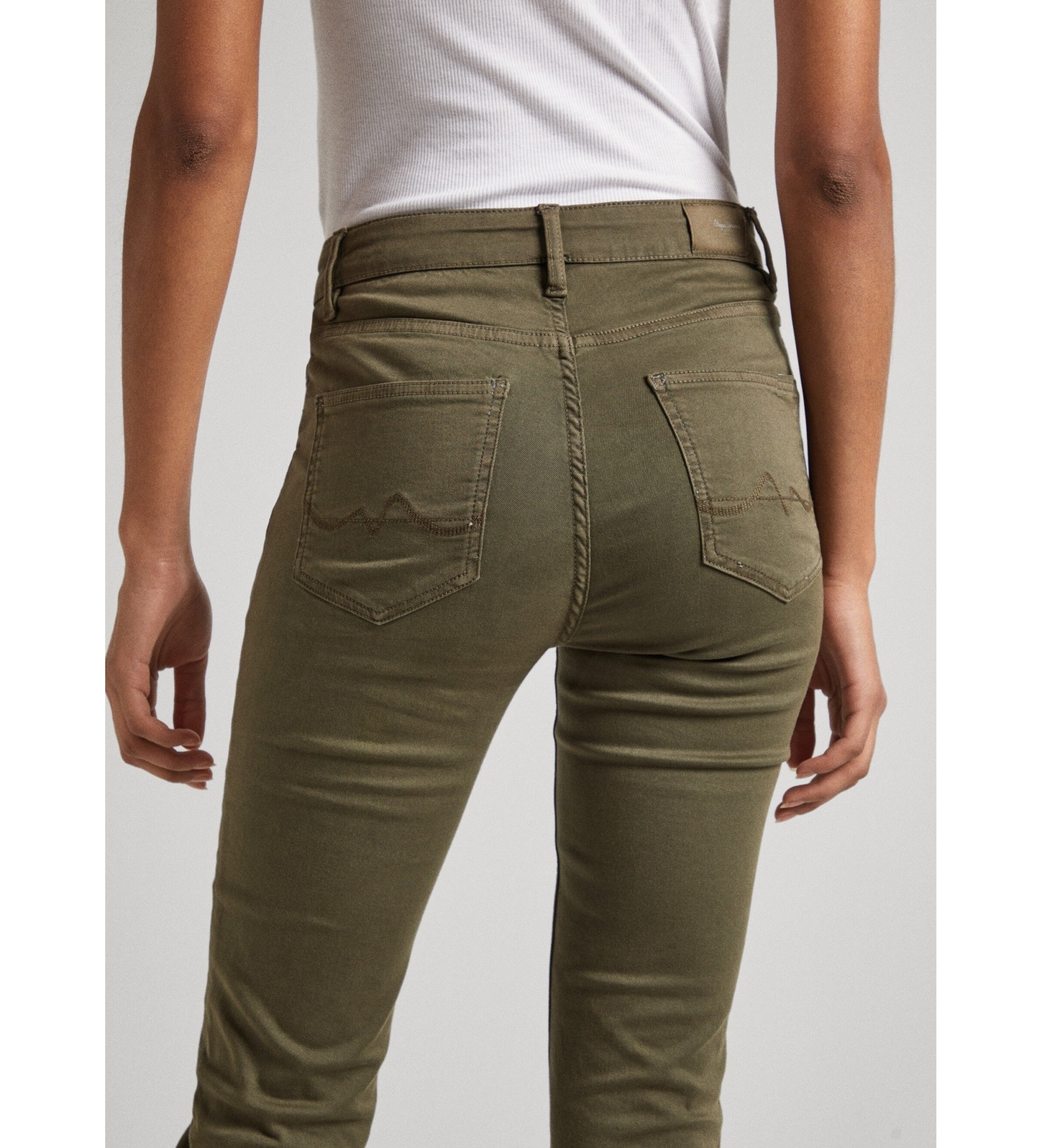 Women's cotton jeans PEPE JEANS, olive green 