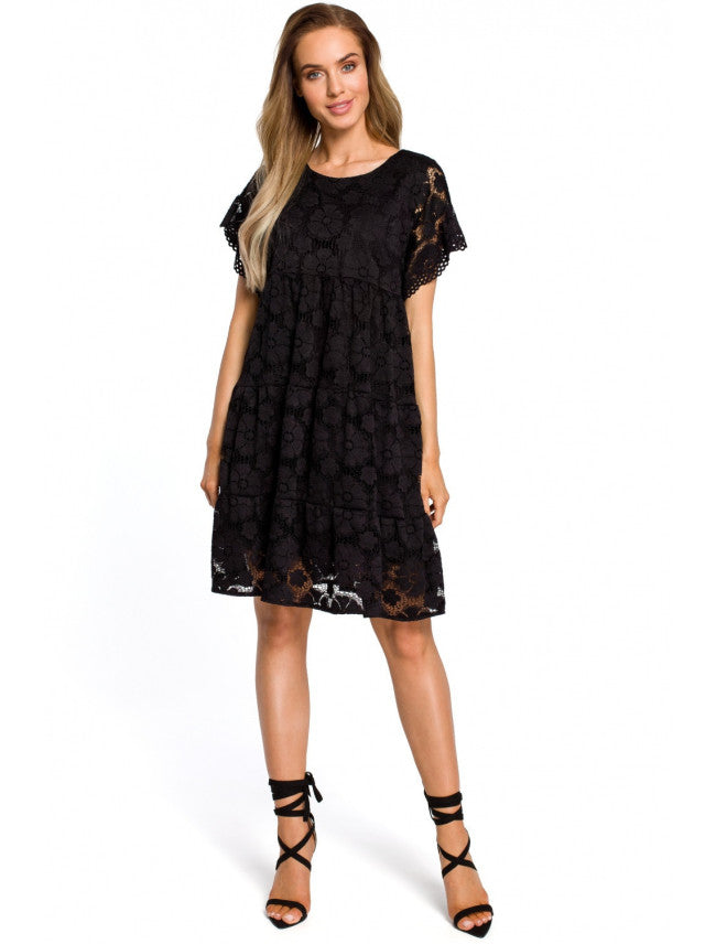 Made of Emotion Women's elegant lace dress, black