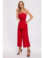 Made of Emotion Women's elegant jumpsuit with corset, red