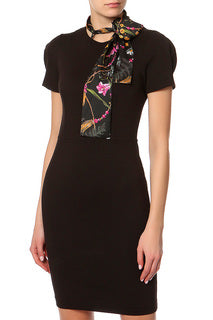 Blugirl Folies Women's classic short dress, black with floral scarf