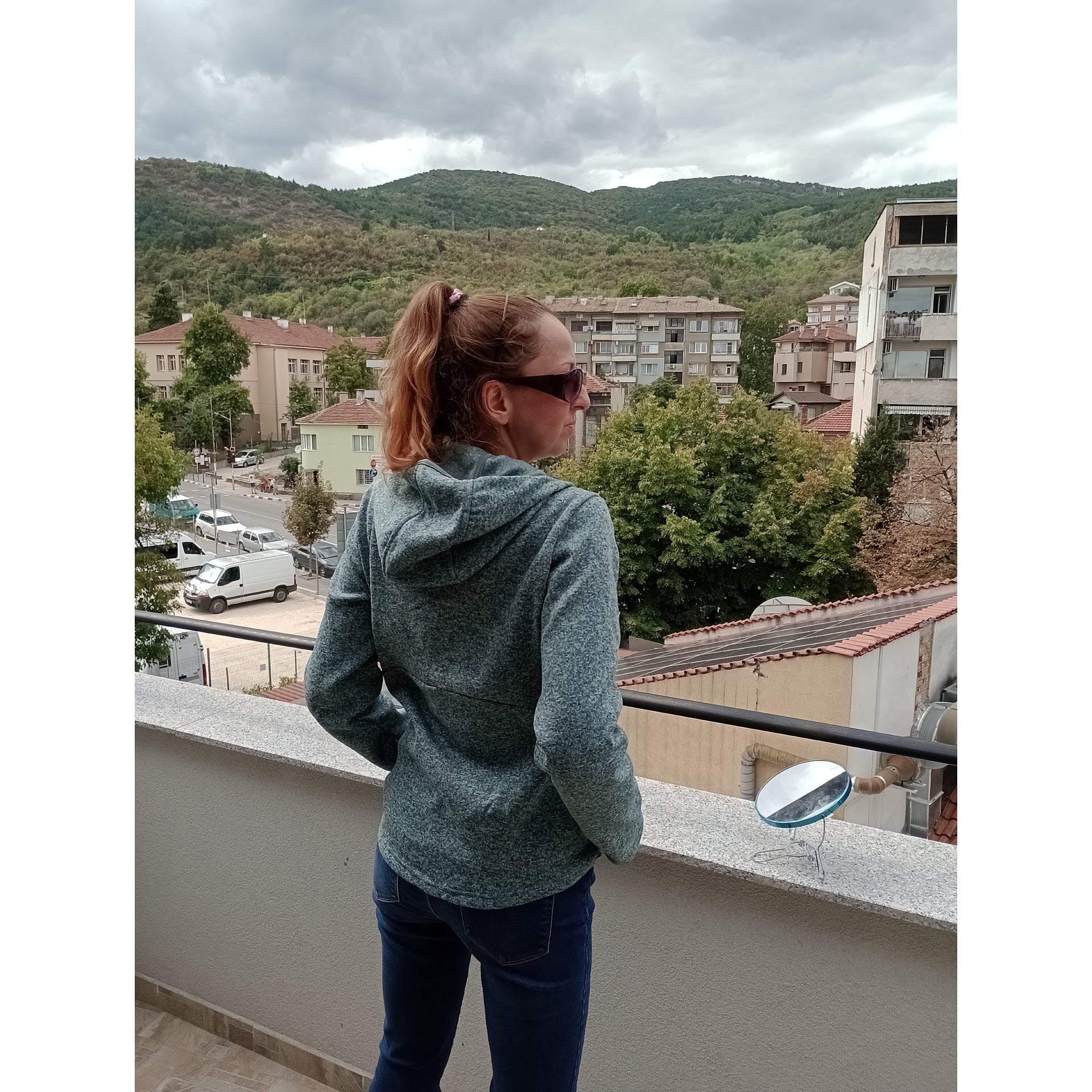 Плетено поларено яке, ментово с отблясъци, S