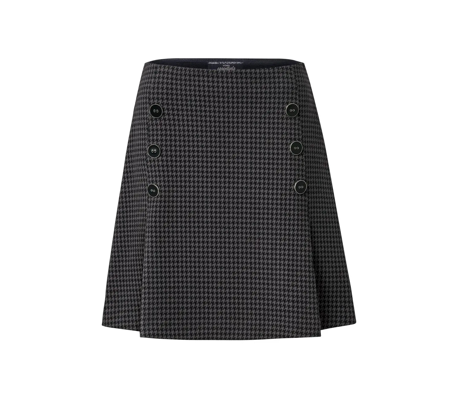 Пола от трико с копчета, черно-сива, М 40/42