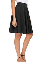 Urban CoCo Women's flared knee-length skirt, black