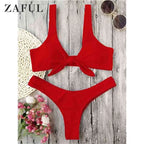 Zaful Two-piece swimsuit, red