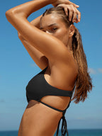 Zaful Swimsuit top with embossed structure season 2025, black