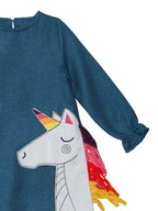 Children's dress with Unicorn applique, Denokids