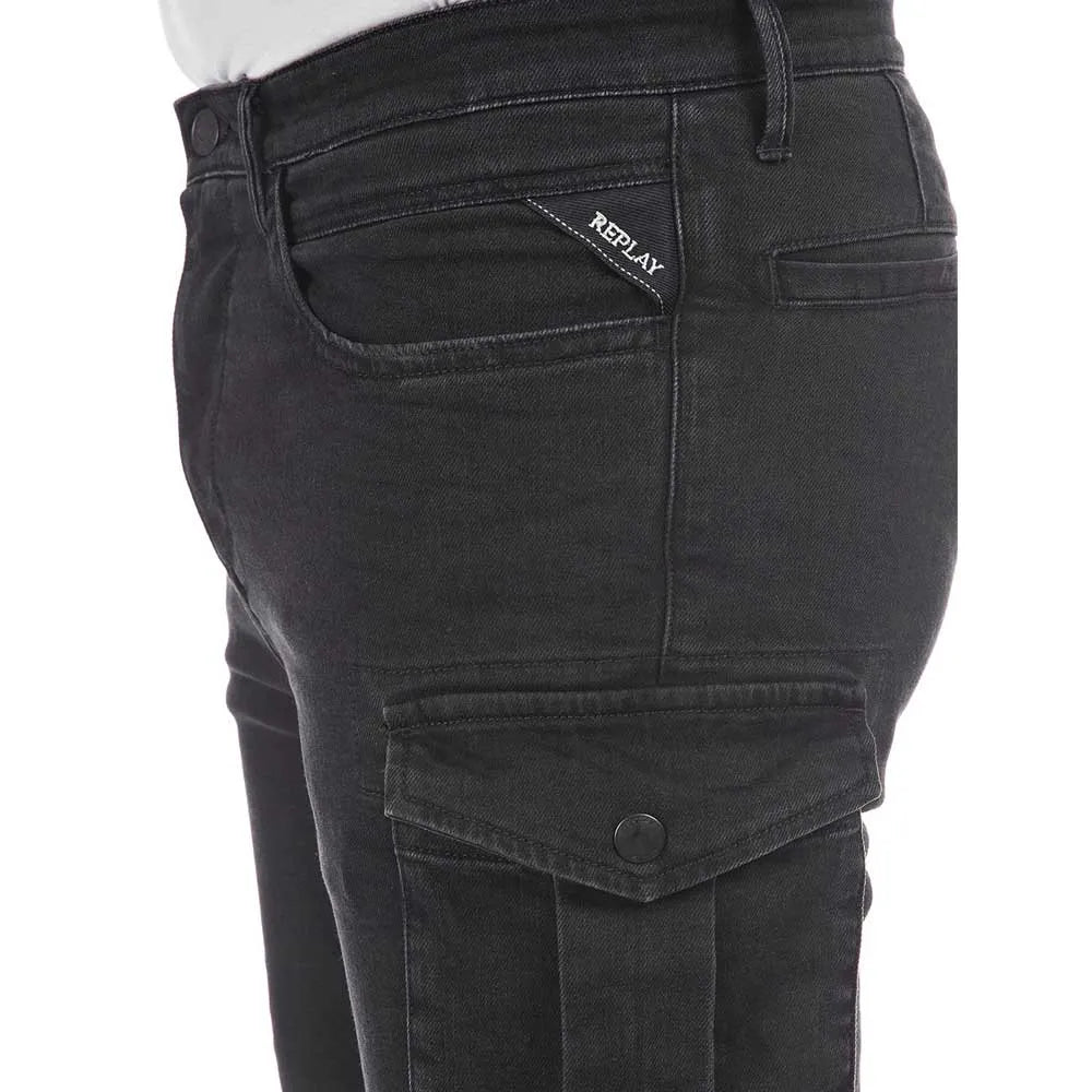 Men's trousers Replay – Black Power Stretch Denim