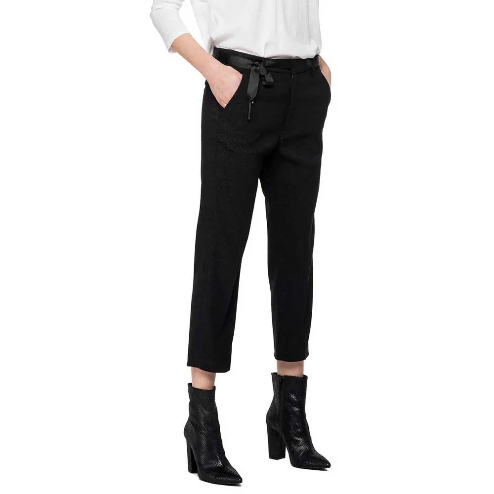 Replay women's trousers with glitter effect, black