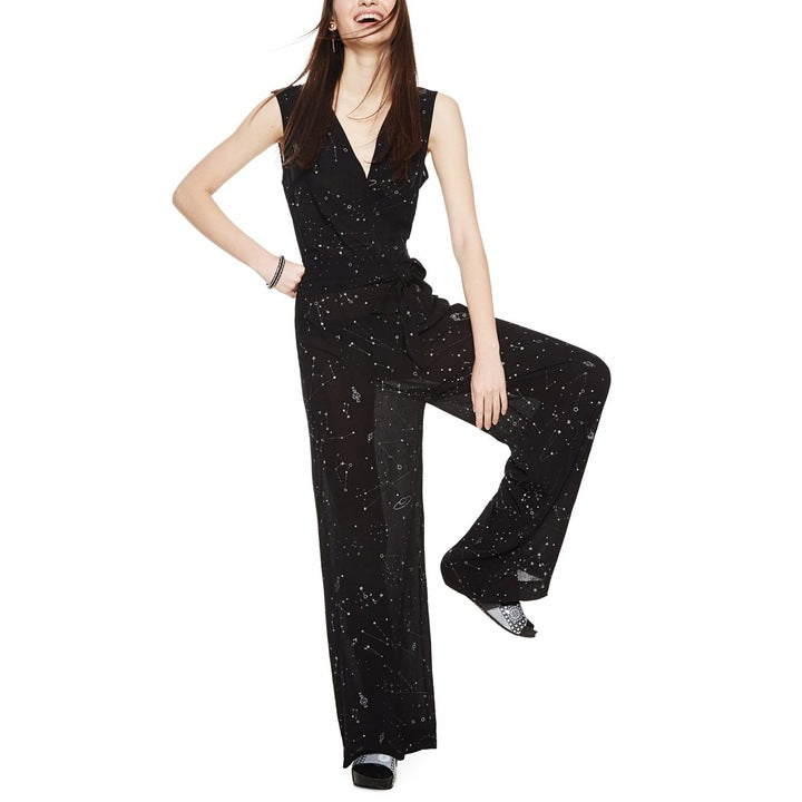 Desigual Women's jumpsuit, black with silver embroidery