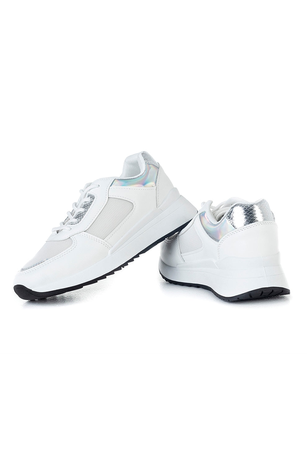 Sneakers with holographic details MUSK, white