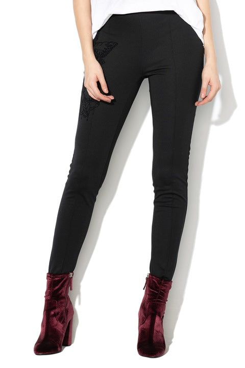 Women's sporty-elegant pants Desigual Abril, black