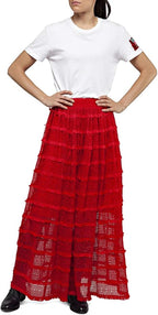 Women's spring-summer elegant long skirt Replay, red