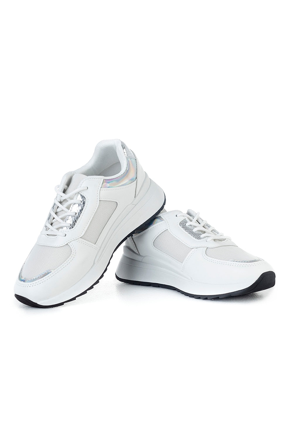 Sneakers with holographic details MUSK, white