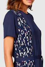 Women's knitted dress Tommy Hilfiger, dark blue with decoration